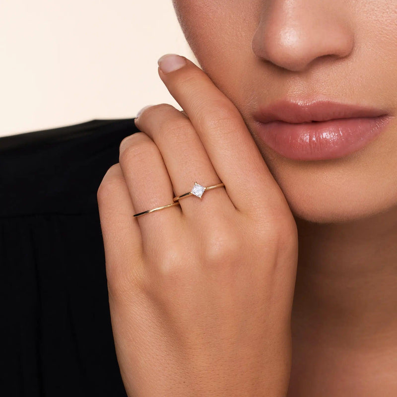 Square Cut Zirkonia Ring