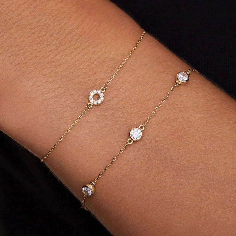 Pavé Cubic Zirconia Open Halo Bracelet