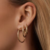 14 Karat Gold Tube Medium Hoops (24mm) - 5
