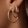 Or 14 Carats Créoles Tube Grandes (30mm) - 6