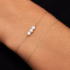 14 Karaat Goud Geschakelde Parel Armband - 2