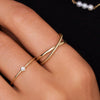 14 Karaat Goud Duo Gedraaide Ring - 2
