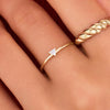 585er Gold Trillion Cut Zirkonia Ring - 2