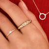 585er Gold Croissant Dome Ring - 2