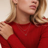 Or 14 Carats Collier Pendentif Bar Zircon Pavé - 5