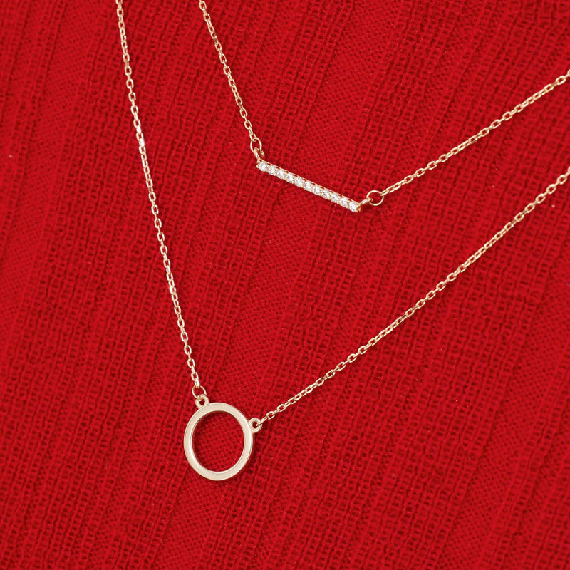 Collier Pendentif Bar Zircon Pavé