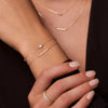 Or 14 Carats Bracelet Bar - 3