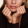 14 Karat Gold Crossover Cubic Zirconia Eternity Ring - 3