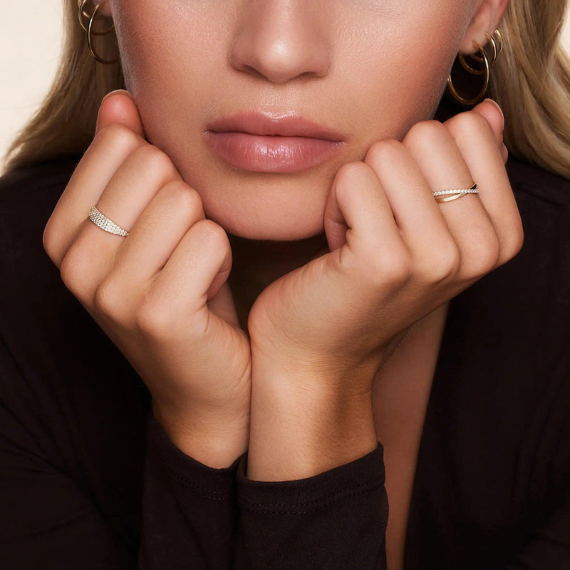 Crossover Cubic Zirconia Eternity Ring
