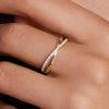 14 Karat Gold Crossover Cubic Zirconia Eternity Ring - 2