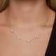 Stationed Bezel Set Cubic Zirconia Necklace