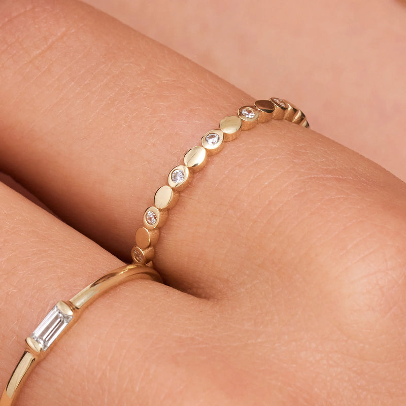 Sparkling Cubic Zirconia Bezel Dot Eternity Ring