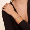 14 Karat Gold Stationed Bezel Set Cubic Zirconia Necklace - 5