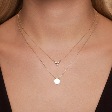 585er Gold Zirkonia Lotus Anhänger Halskette - 2