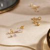 14 Karaat Goud Emerald Cut Zirkonia Oorknopjes - 11