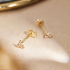 14 Karat Gold Cubic Zirconia Lotus Studs - 9