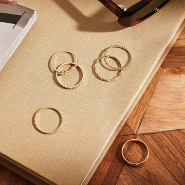 585er Gold Essential Gedrehter Stapelring - 13