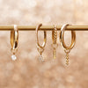14 Karat Gold Beaded Hoop Charm - 5