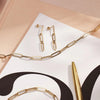 14 Karat Gold Triple Paperclip Drop Earrings - 8