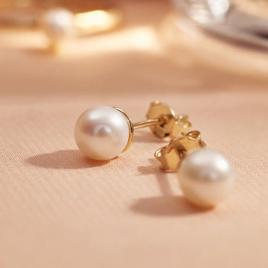 14 Karat Gold Pearl Studs - 4