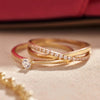 14 Karat Gold Chaton Set Cubic Zirconia Ring - 8