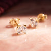 14 Karat Gold Double Paperclip Zirconia Earrings Set - 11