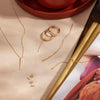 14 Karat Gold Bar Hoop Charm - 10
