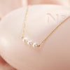 14 Karaat Goud Geschakelde Parel Ketting - 6