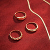 585er Gold Croissant Dome Ring - 9