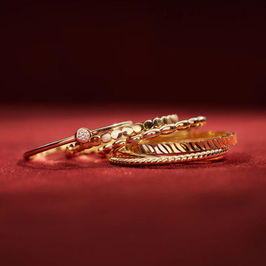 585er Gold Mini Zirkonia Ring - 9