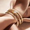 14 Karat Gold Chaton Set Cubic Zirconia Ring - 9