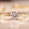 14 Karat Gold Four Prong Round Cut Cubic Zirconia Ring - 5