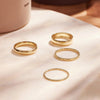 Or 14 Carats Anneau 4 mm Courbe - 9