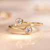 585er Gold Zirkonia Offener Spiral Ring - 8