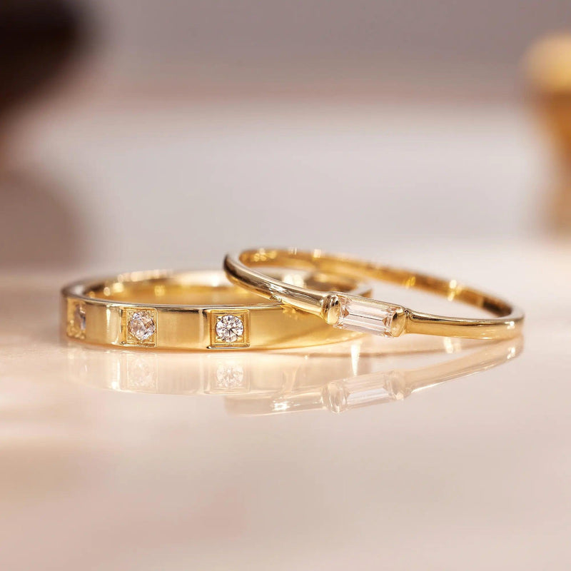 Threefold Cubic Zirconia Band Ring