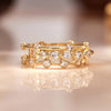 585er Gold Bezel Set Zirkonia Band Ring - 8