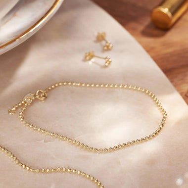 Or 14 Carats Bracelet Boules - 10