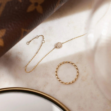 14 Karat Gold Pavé Cubic Zirconia Round Bracelet - 11