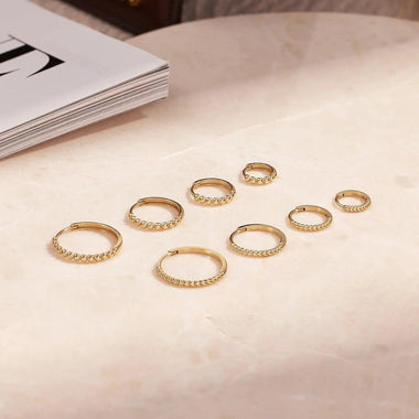 14 Karat Gold Beaded Huggie Hoops (13mm) - 7