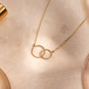 14 Karaat Goud Linked Infinity Pendant Ketting - 6