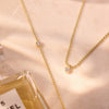 14 Karat Gold Bezel Set Cubic Zirconia Beaded Pendant Necklace - 12