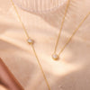 14 Karat Gold Bezel Set Cubic Zirconia Pendant Necklace - 12