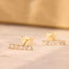 585er Gold Pavé Zirkonia Stab Ohrstecker - 5