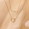 Or 14 Carats Collier Pendentif Bar Zircon Pavé - 12