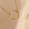 14 Karat Gold Circle Pendant Necklace - 11