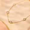 14 Karaat Goud Stationed Bezel Set Zirkonia Armband - 10