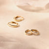 14 Karaat Goud Pavé Zirkonia Ovale Hoops Set - 13