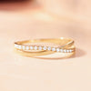 14 Karat Gold Crossover Cubic Zirconia Eternity Ring - 8