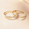 14 Karat Gold Crossover Cubic Zirconia Eternity Ring - 9