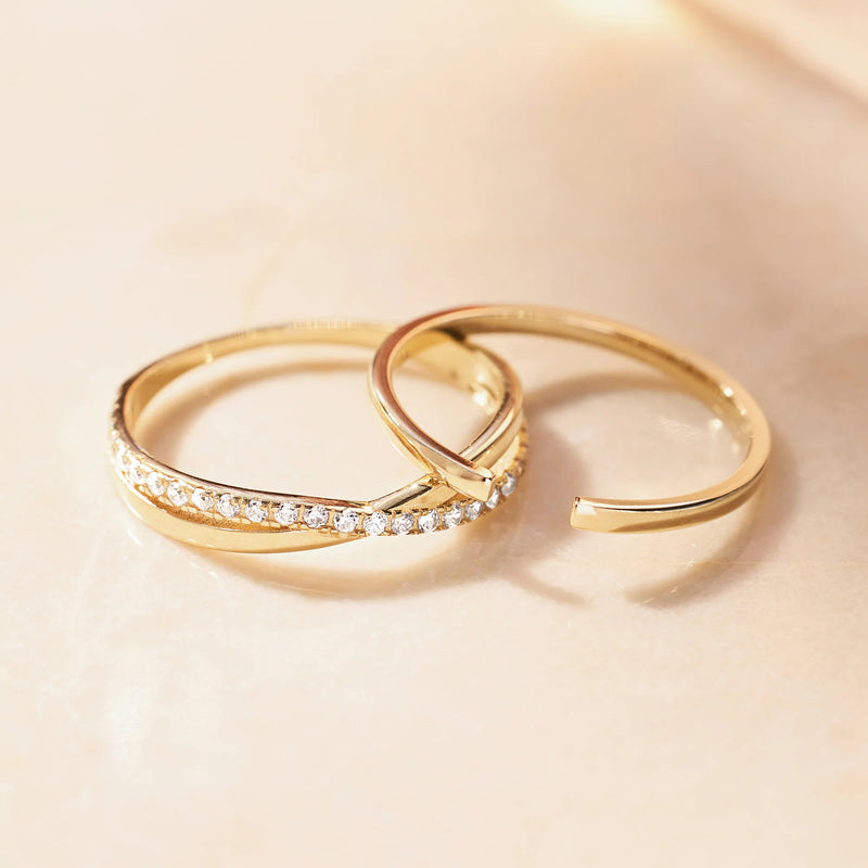 Crossover Cubic Zirconia Eternity Ring